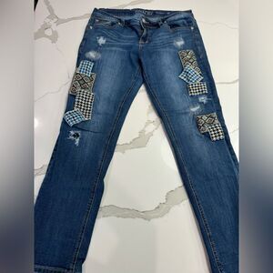 Grace in LA patchwork distressed jeans size 29